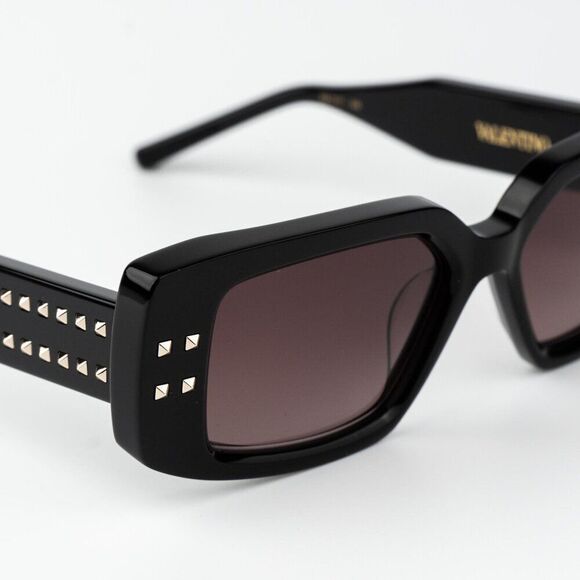 Valentino Women Sunglasses Black Gold Rose Square V - CINQUE VLS-108A-53 main image 6